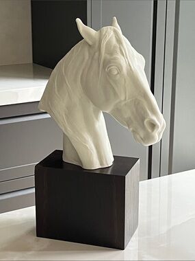 Rosenthal 1957 by Albert Hinrich Hussmann Horse Sculpture on Wood Base.